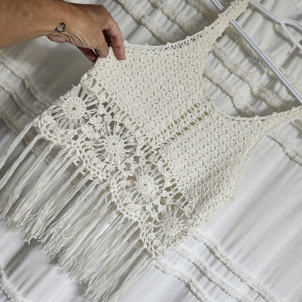 Gorgeous, Crochet Boho Tank. Size Small